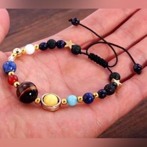 Crystal solar system bracelet